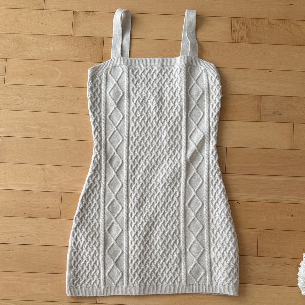 NWOT H&M Cream Cable Knit Mini Dress